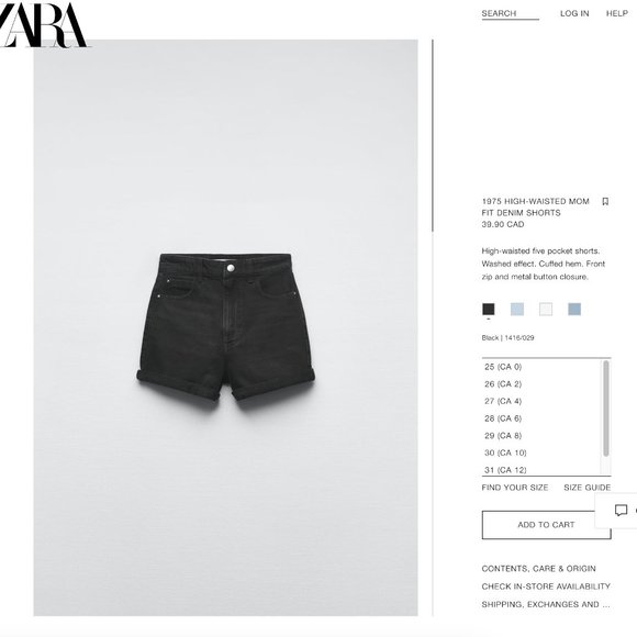 ZARA 1975 HIGH-WAISTED MOM FIT DENIM SHORTS - Picture 4 of 4